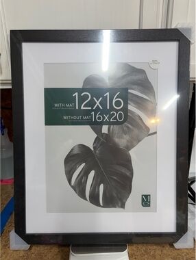 MCS 16x20 Black Wood Gallery Frame with 12x16 Mat - Studio Quality